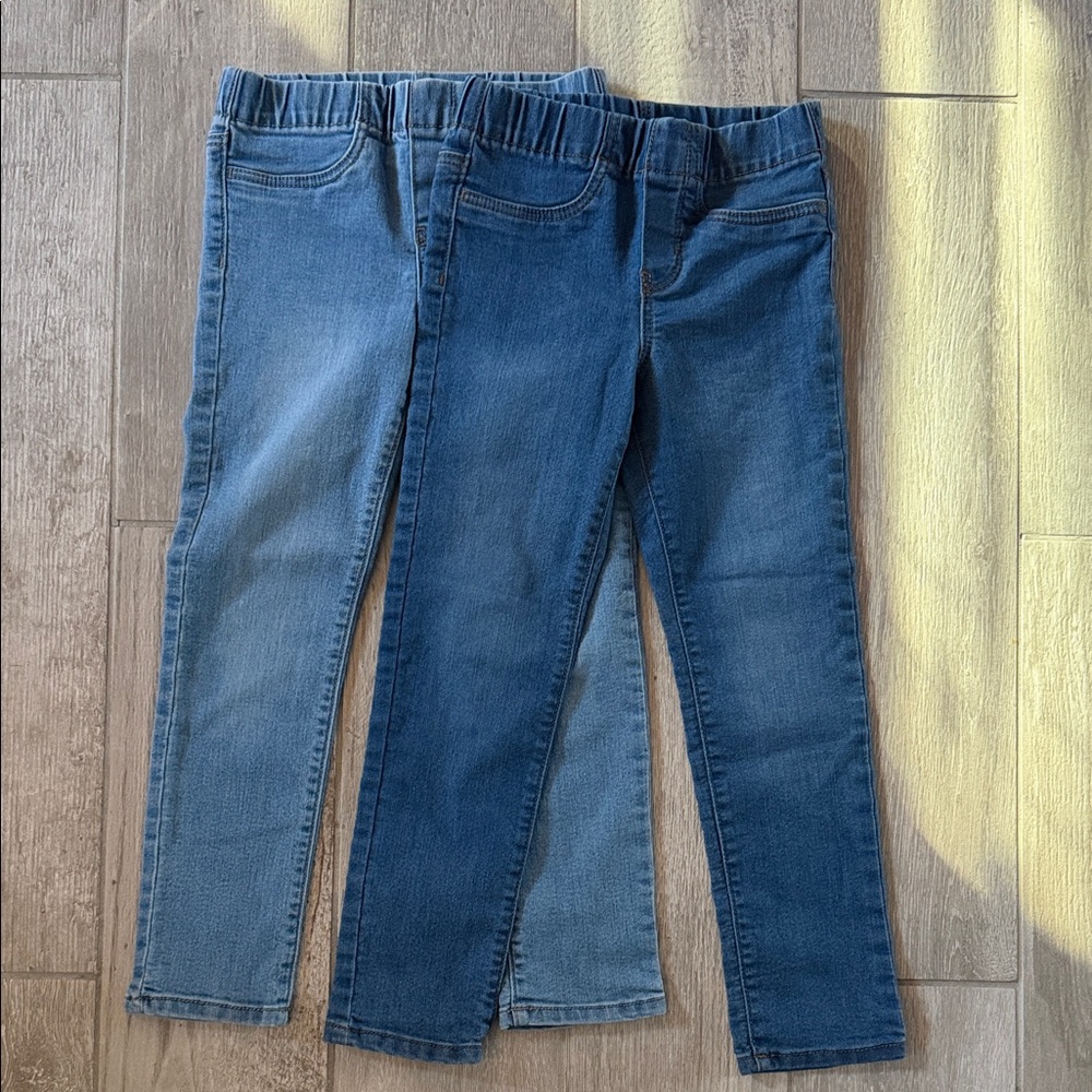 Girls, OshKosh B’Gosh Blue Denim Jeggings Set, Size 6/6X